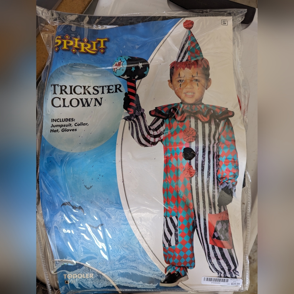 Trickster clown toddler costume